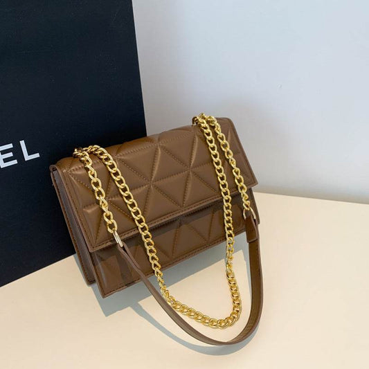 Western Style Rhombus Embroidery Thread Shoulder Messenger Bag - Velora