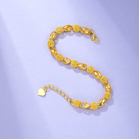 Alloy Gold-plated Beads Hollow Glossy Exquisite Bracelet - Velora