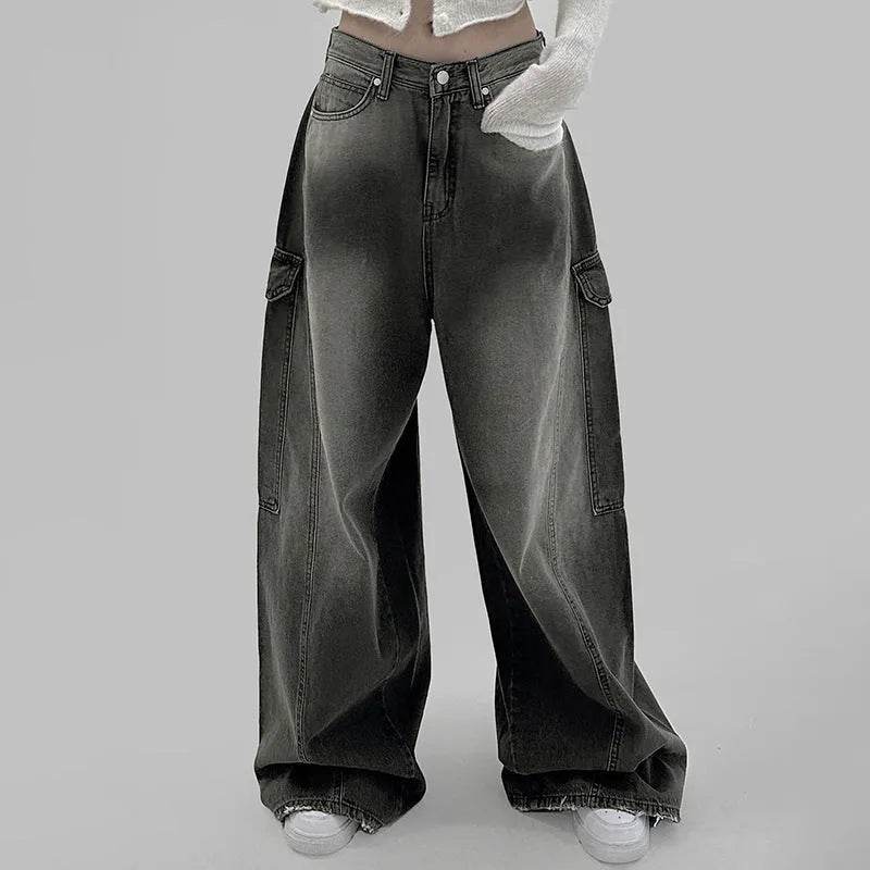 European And American Slimming High Waist Wide Legs Baggy Jeans Pant For Women - Velora