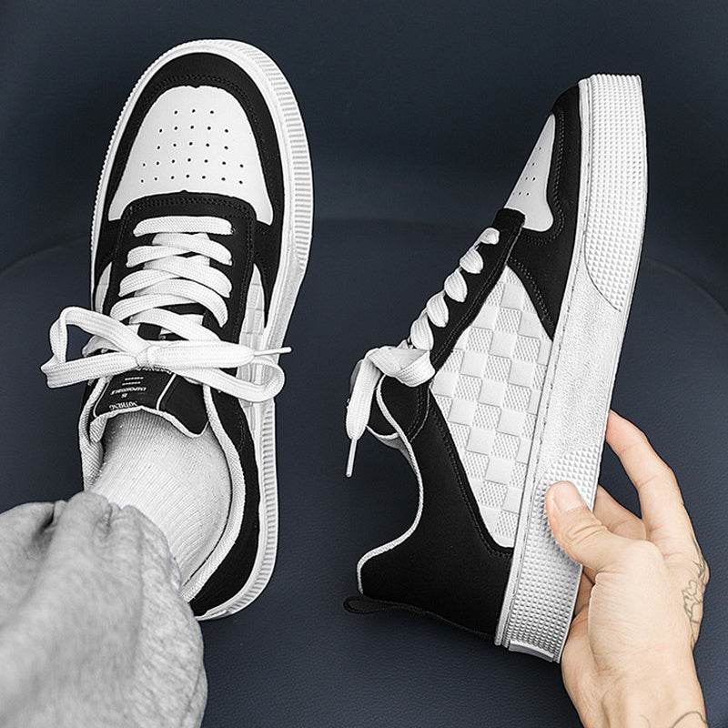 Casual Lace-up Sneakers Men Fashion Breathable Plaid Flats Shoes - Velora