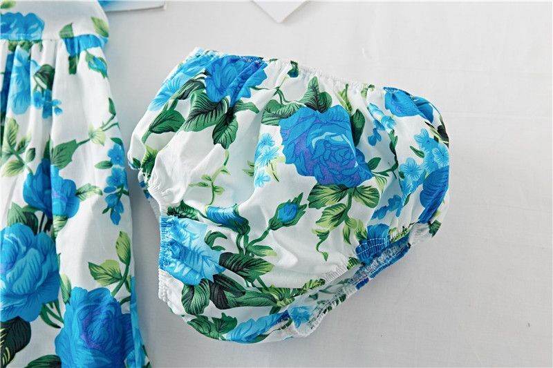 Cotton Baby Ruffled Floral Print Dress - Velora