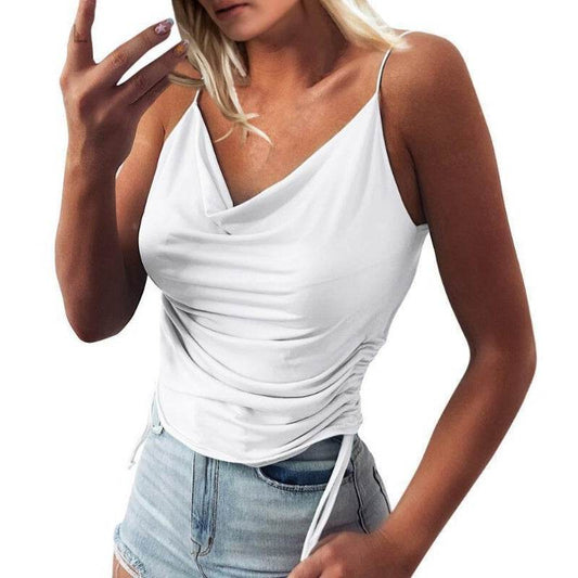 Spaghetti Strap Tops V-neck Camisole top Women Summer top - Velora