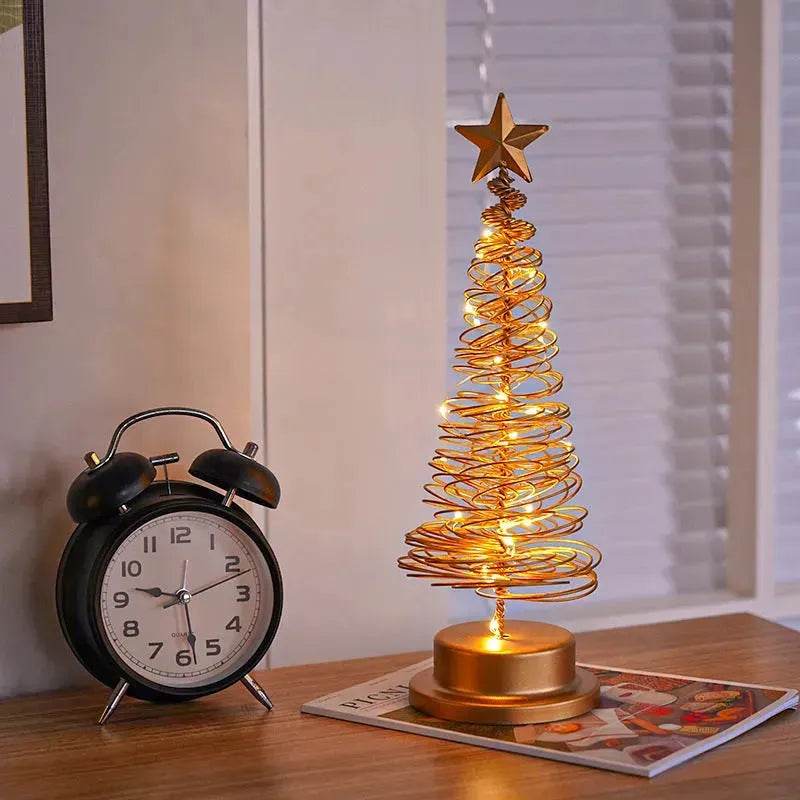 Spiral LED Light Christmas Tree Decoration Night Light Ornaments - Velora