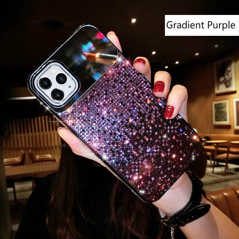 Silicone Gradual Rhinestone iphone case Apple Phone Protective Case