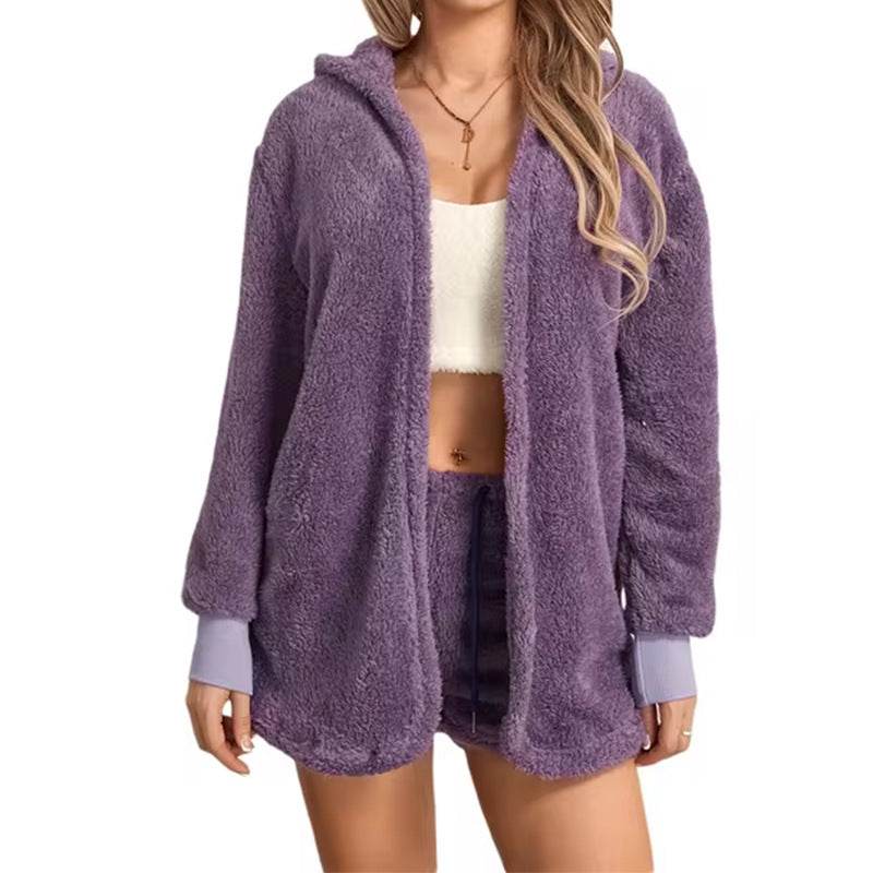 Women's Plush Cover New Homewear Two-piece Set - Velora