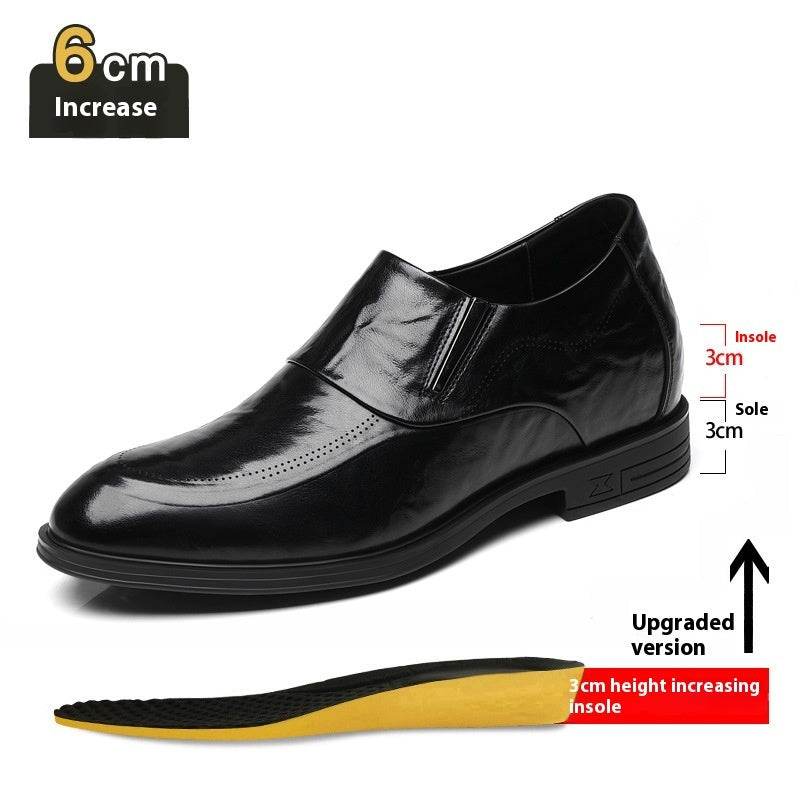 Men's Leather Business Inner Height Increasing Leather Shoes - Velora