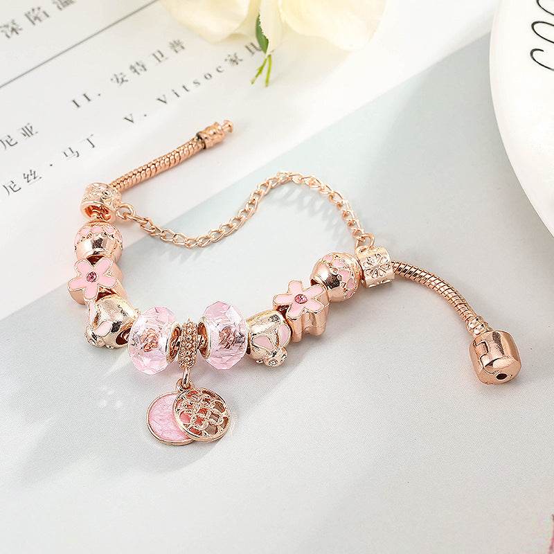 Fashion Love Geometric Rose Gold Bracelet Women's Jewelry - Velora