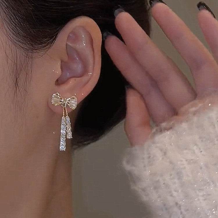 INS Butterfly Earrings With Rhinestones Fashion Temperament Jewelry - Velora