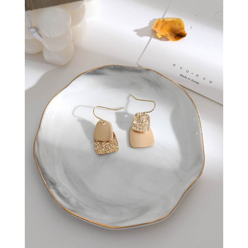 Hong Kong Style Retro Asymmetrical Personality Earrings Women - Velora