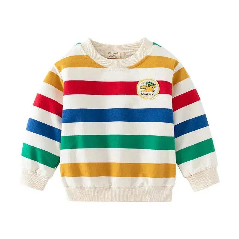 Unisex Colorful Striped Long-sleeved Sweater for Kids Pullover for Kids - Velora