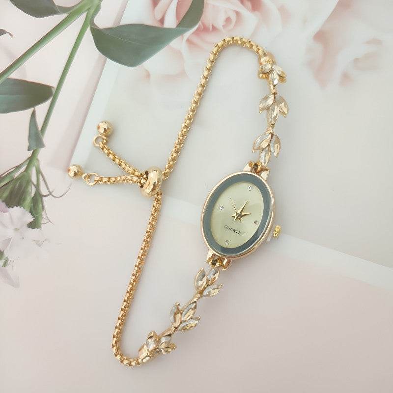 Wheat Diamond Women's Watch Free Adjustment Pull-out Women's - Velora