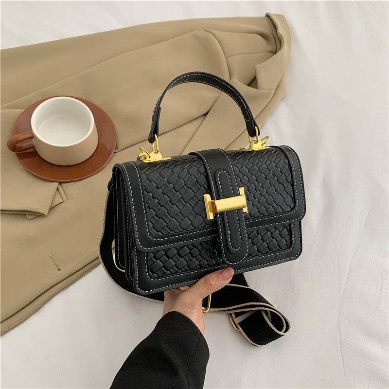 Woven Solid Color Crossbody Small Square Bag - Velora