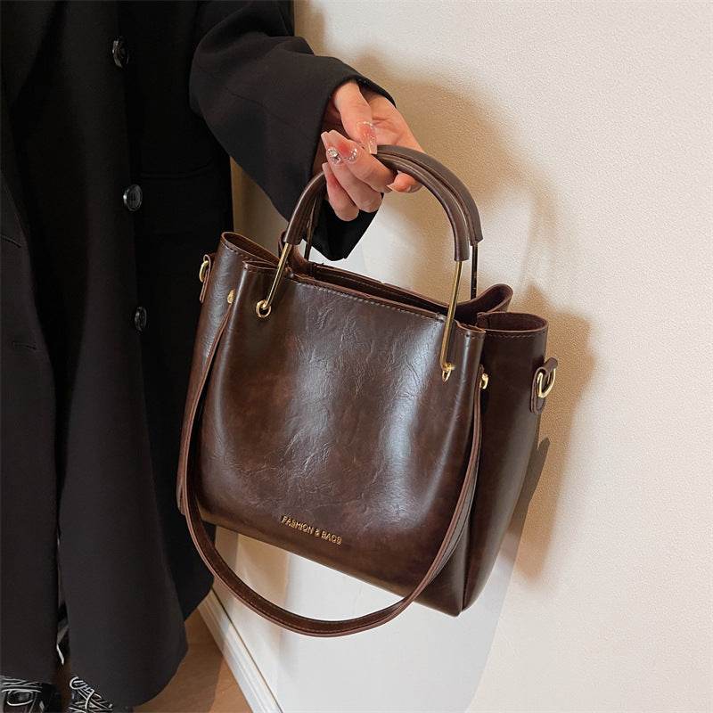 Retro Large Capacity Hand-held Tote Bag Casual Crossbody - Velora