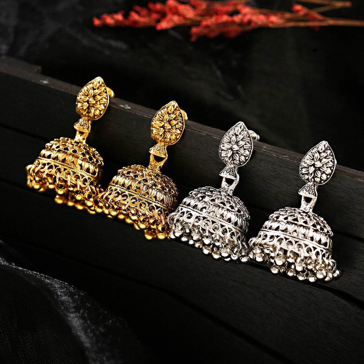 Creative Tassel Stud Earrings Bohemian Water-drop Eardrops Buddha Light India Thailand - Velora