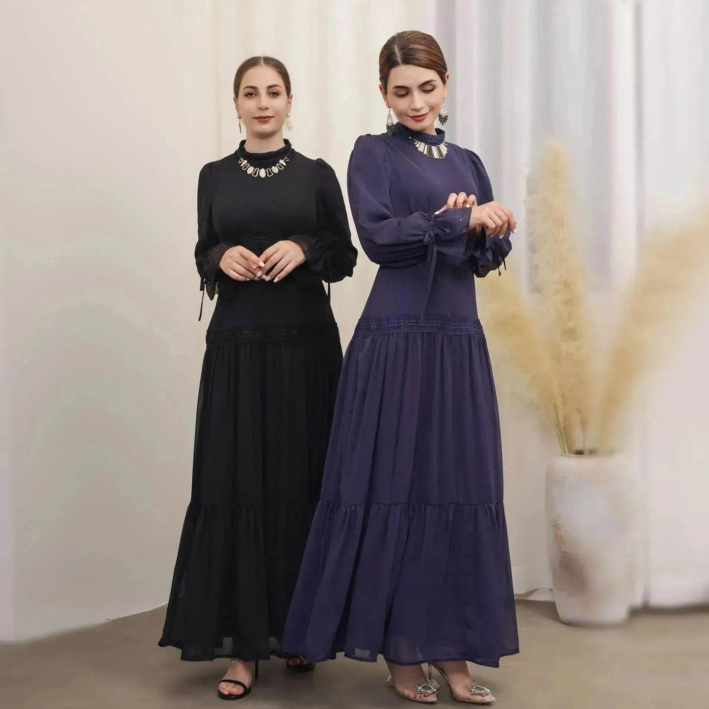 Fashionable and Exquisite Abaya maxi Dress for Exquisite Arab Dubai Turkey Middle Eastern Women. - Velora