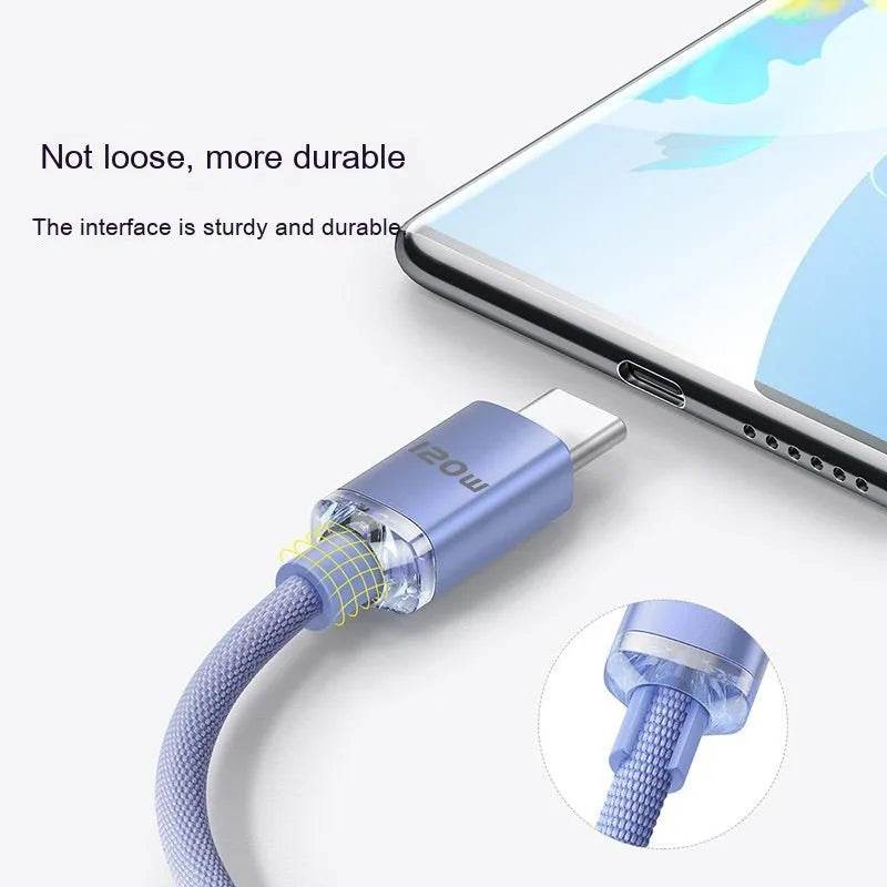 120W Data Cable Type-C Mobile Phone Charging Cable - Velora