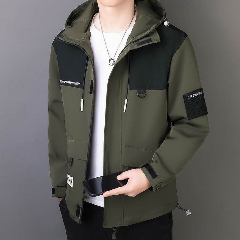 Men's Windproof Jacket Outdoor Loose Hooded Waterproof Jacket - Velora