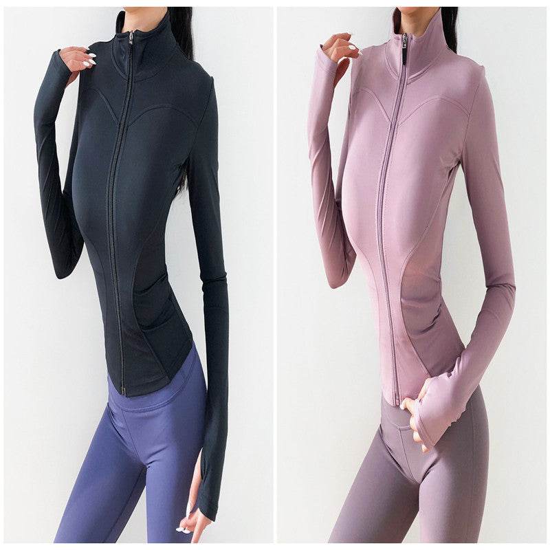 Crop-Tops Sweatshirts Gym Jacket Fitness Coat - Velora
