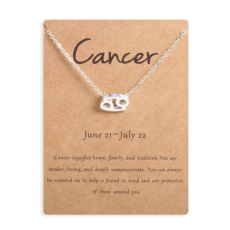 12 Zodiac Sign Necklaces With Gift Card Constellations Pendant Necklace Jewelry - Velora
