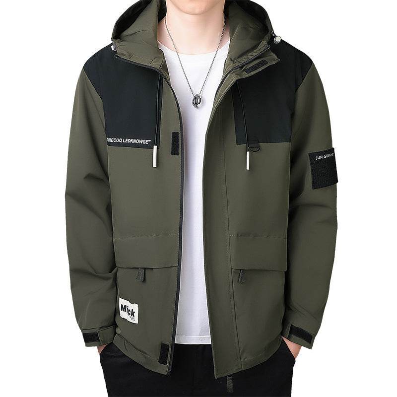 Men's Windproof Jacket Outdoor Loose Hooded Waterproof Jacket - Velora