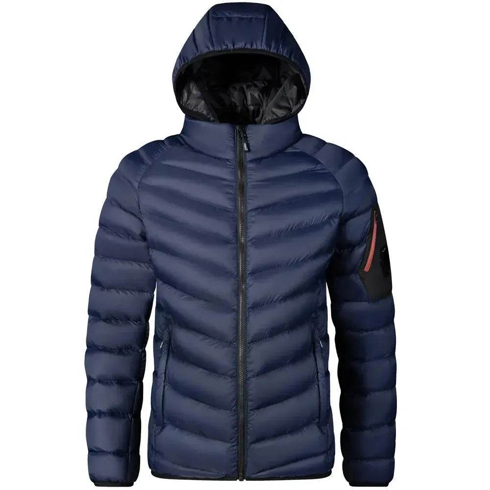 Winter Padded Thick Hooded Puffer Rain Jacket for men - Velora
