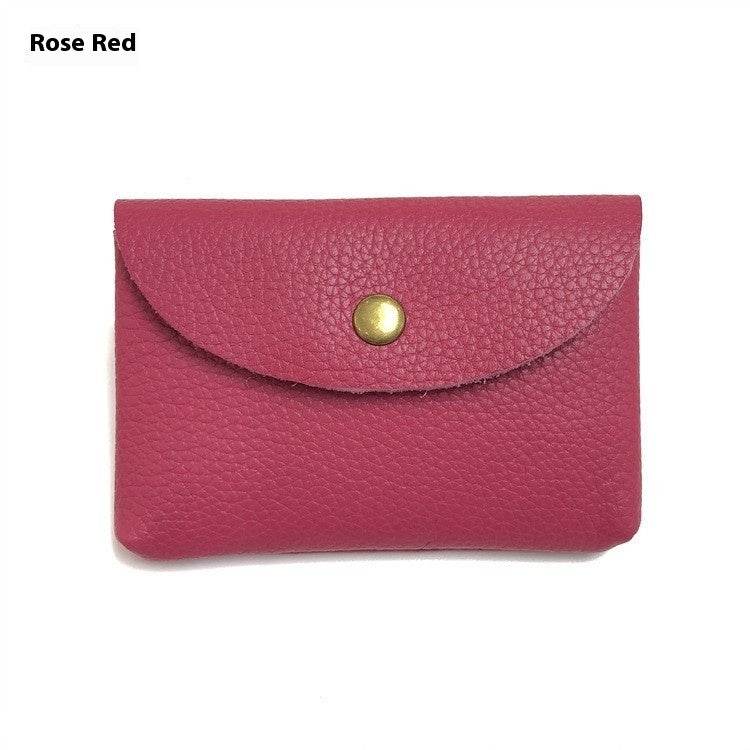 First Layer Cattlehide Leather Fashion Hidden Hook Coin Pocket Card Holder Mini-Portable - Velora