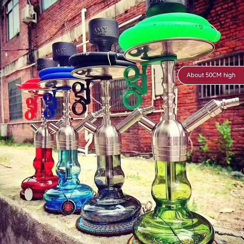 Arabic Hookah Full Set Bar Kettle Stainless Steel Large Single And Double Tube - Velora