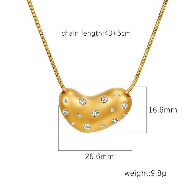 Design Necklace Women's Simple Titanium Steel Peach Heart - Velora