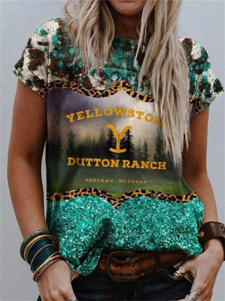 Ethnic Style Graphic Print Crew Neck T-shirt - Velora