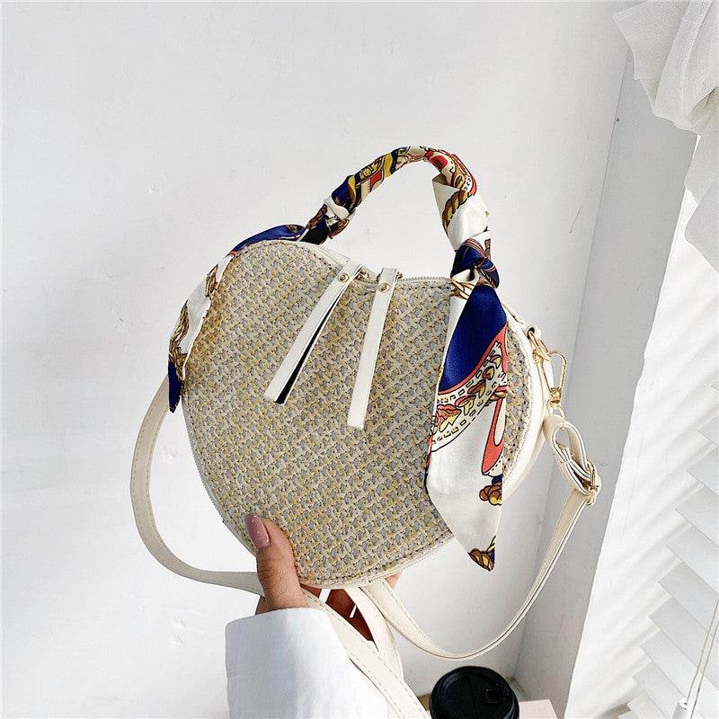 Straw Silk Scarf Spring Simple Shoulder Messenger Phone Bag - Velora