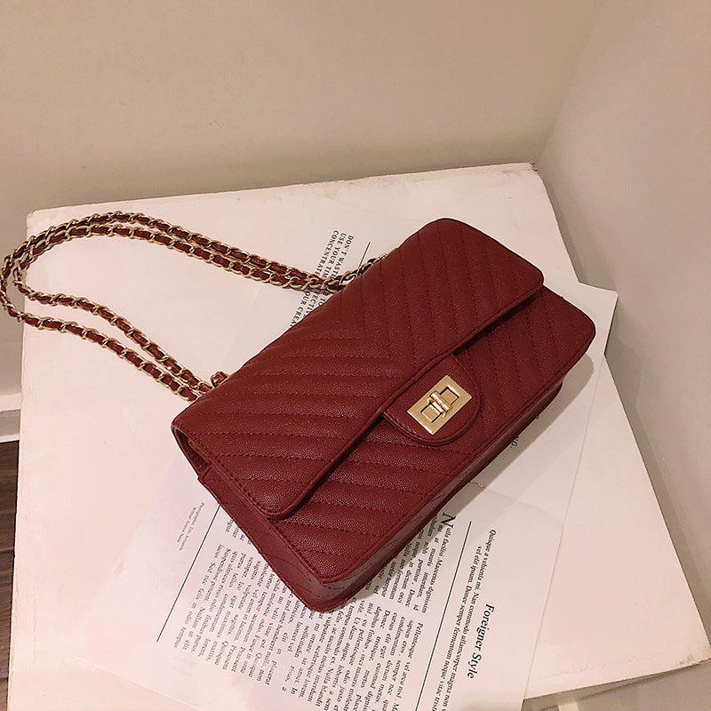 Chanel Style V-Pattern Shoulder Chain Bag