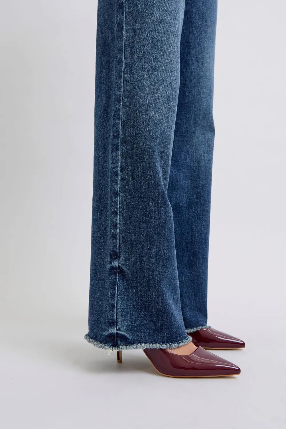 Judy Blue Full Size Raw Hem Mid Rise Jeans - Velora