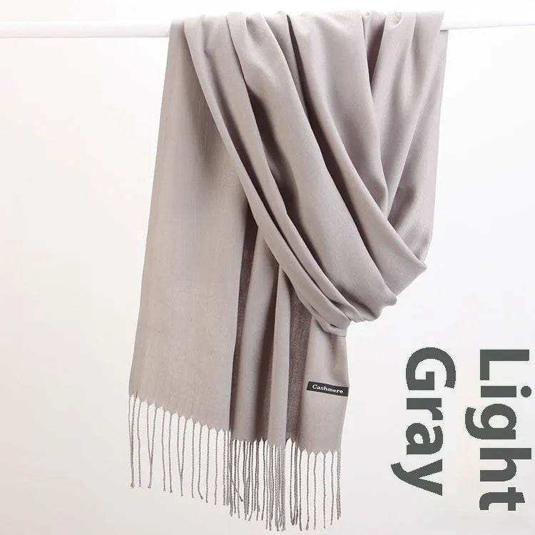 Pure Color Warm Keeping Scarf All-match Cashmere Shawl - Velora