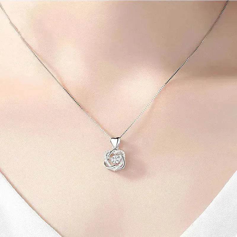 Girls star love fashion rhinestone Pearl Silver necklace for Women - Velora