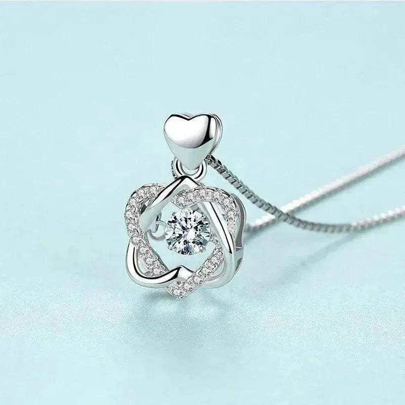 Girls star love fashion rhinestone Pearl Silver necklace for Women - Velora