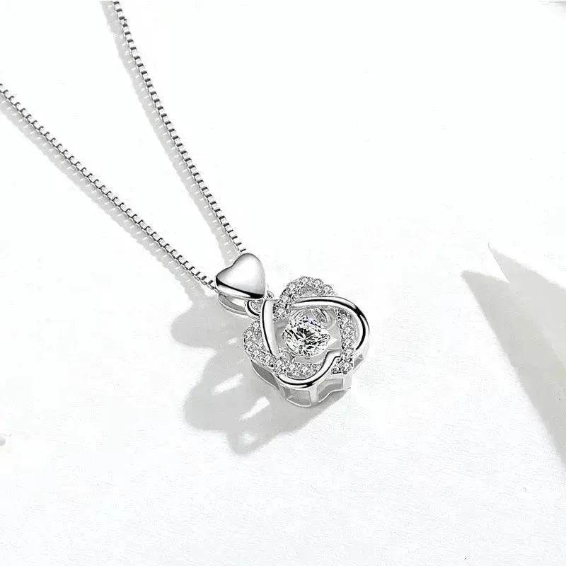 Girls star love fashion rhinestone Pearl Silver necklace for Women - Velora