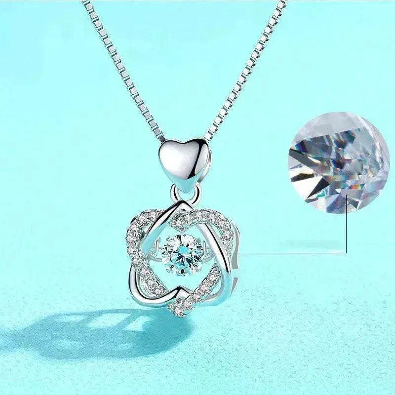Girls star love fashion rhinestone Pearl Silver necklace for Women - Velora