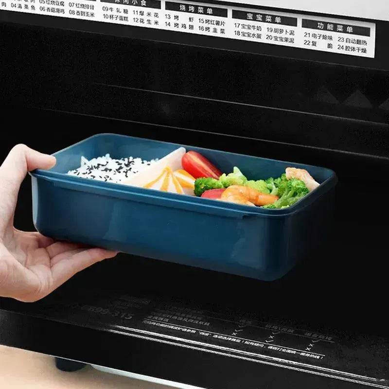 Grid Lunch Box Children's Lunch Box Set Ins Student Office Worker Insulated Lunch Box Plastic Sealed Fresh-Keeping Box - Velora