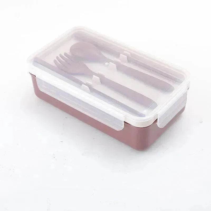 Grid Lunch Box Children's Lunch Box Set Ins Student Office Worker Insulated Lunch Box Plastic Sealed Fresh-Keeping Box - Velora