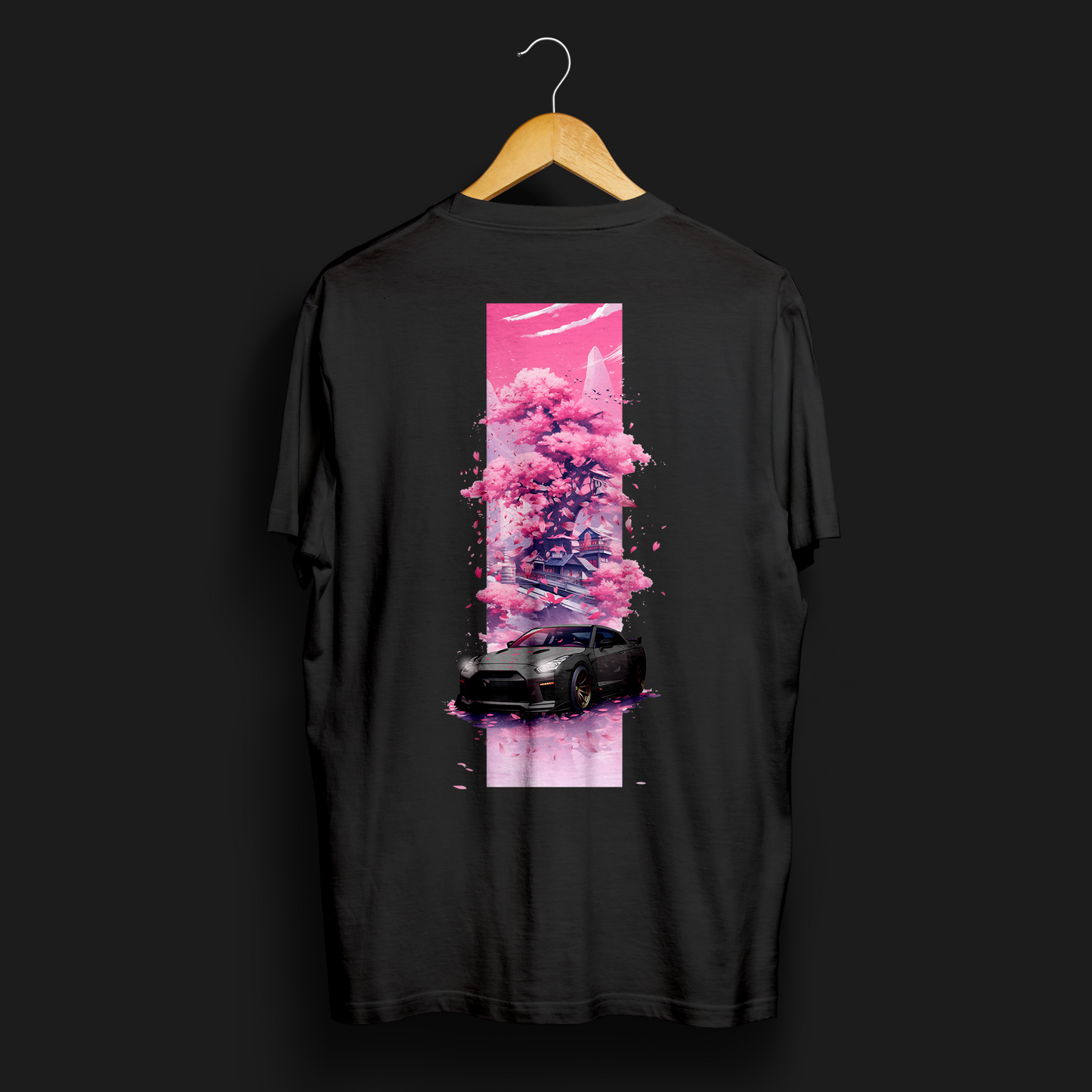 R35 Rear Cherry Blossom Automotive Graphic T-Shirt | Mens & Womens (Unisex) - Velora