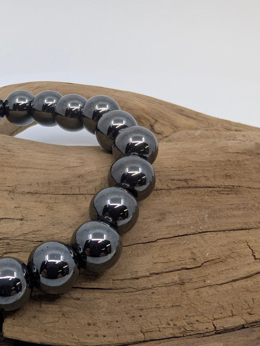Hematite Bracelet — 8mm Round Beads
