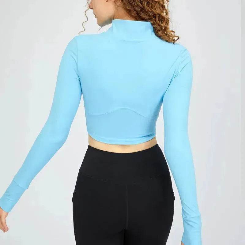 High Neck Zipper Sports Gym Suit - Velora
