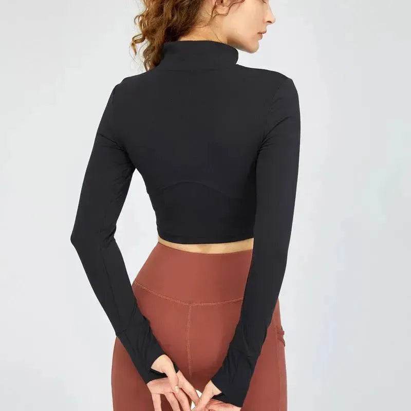 High Neck Zipper Sports Gym Suit - Velora
