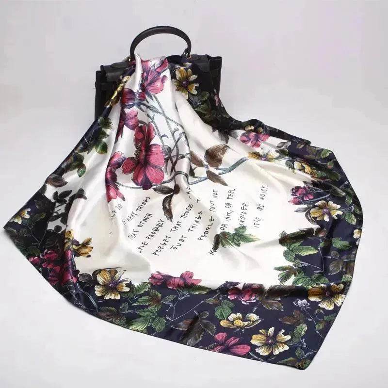 Imitation Silk Printed Floral Arab Headscarf - Velora