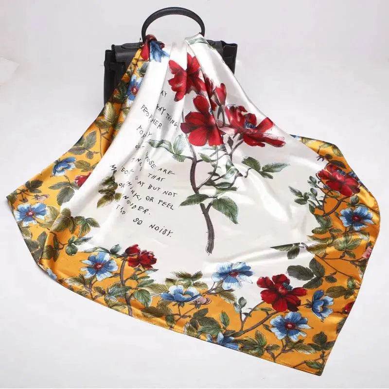 Imitation Silk Printed Floral Arab Headscarf - Velora