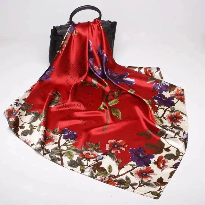 Imitation Silk Printed Floral Arab Headscarf - Velora