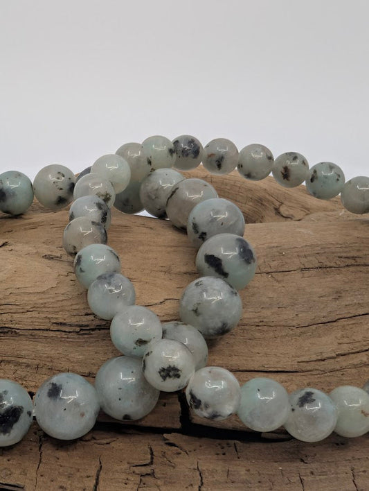 Kiwi Jasper Bracelet — 6mm & 8mm Round Beads