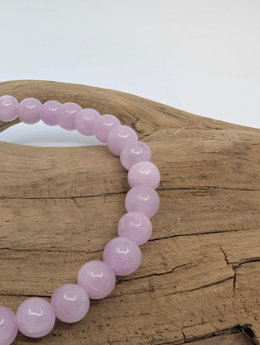 Kunzite Bracelet – 6 mm, 7mm & 8 mm Natural Pink Spodumene (AA Grade)