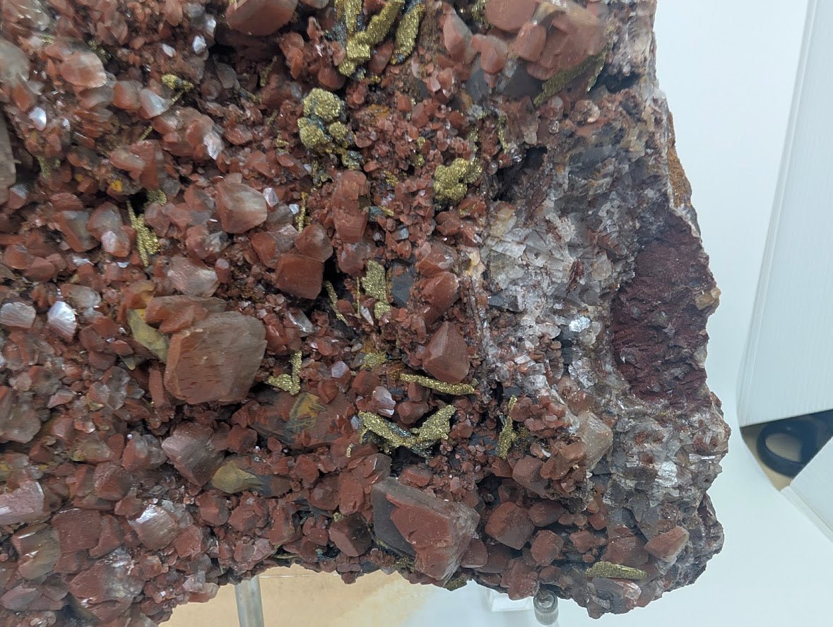 Large Museum-Quality Red Calcite with Pyrite 10 x 8 in 4.67kg- Daye Mine, Hubei Province, China