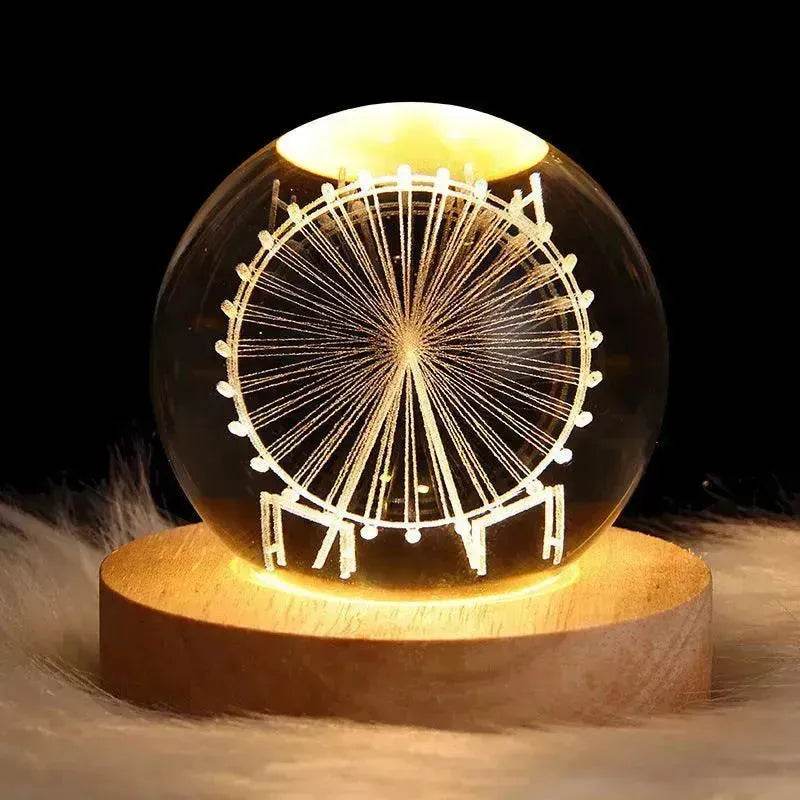 LED Night Light Galaxy Crystal Ball Table Lamp 3D Planet Moon Lamp Bedroom Home Decor For Kids Party Children Birthday Gifts - Velora